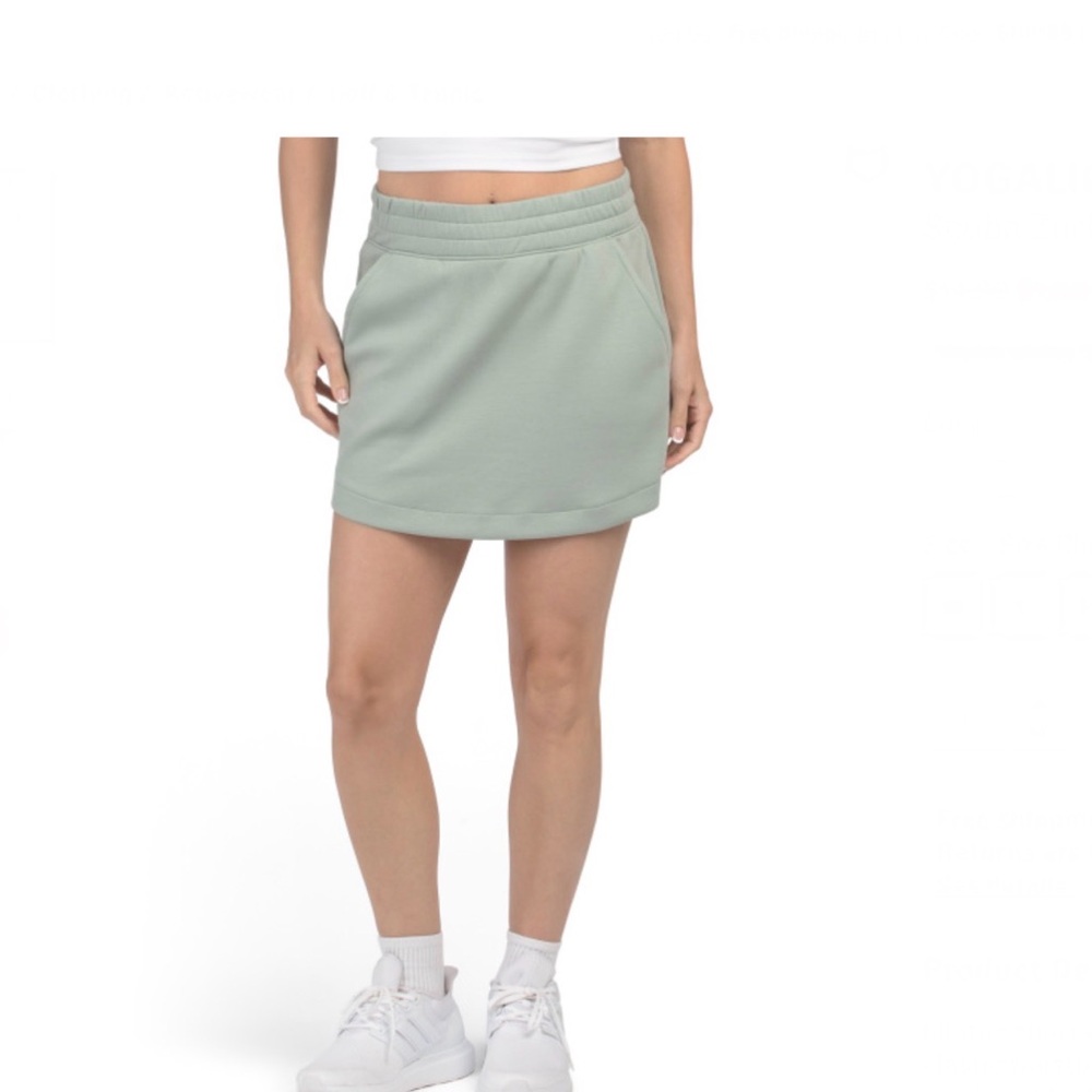 YOGALICIOUS Green Scuba Zuri Hi-lo Curved Hem Skort Women’s Size Large